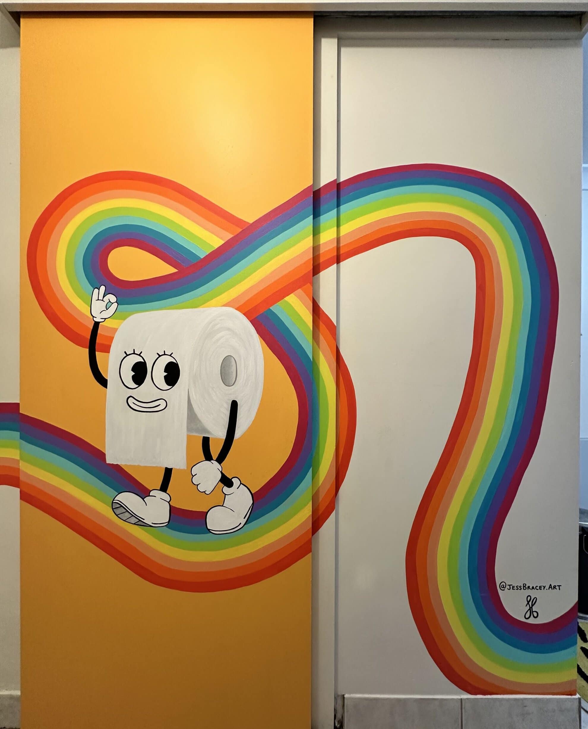 Jess Bracey Art - rolly rainbow mural Rozelle