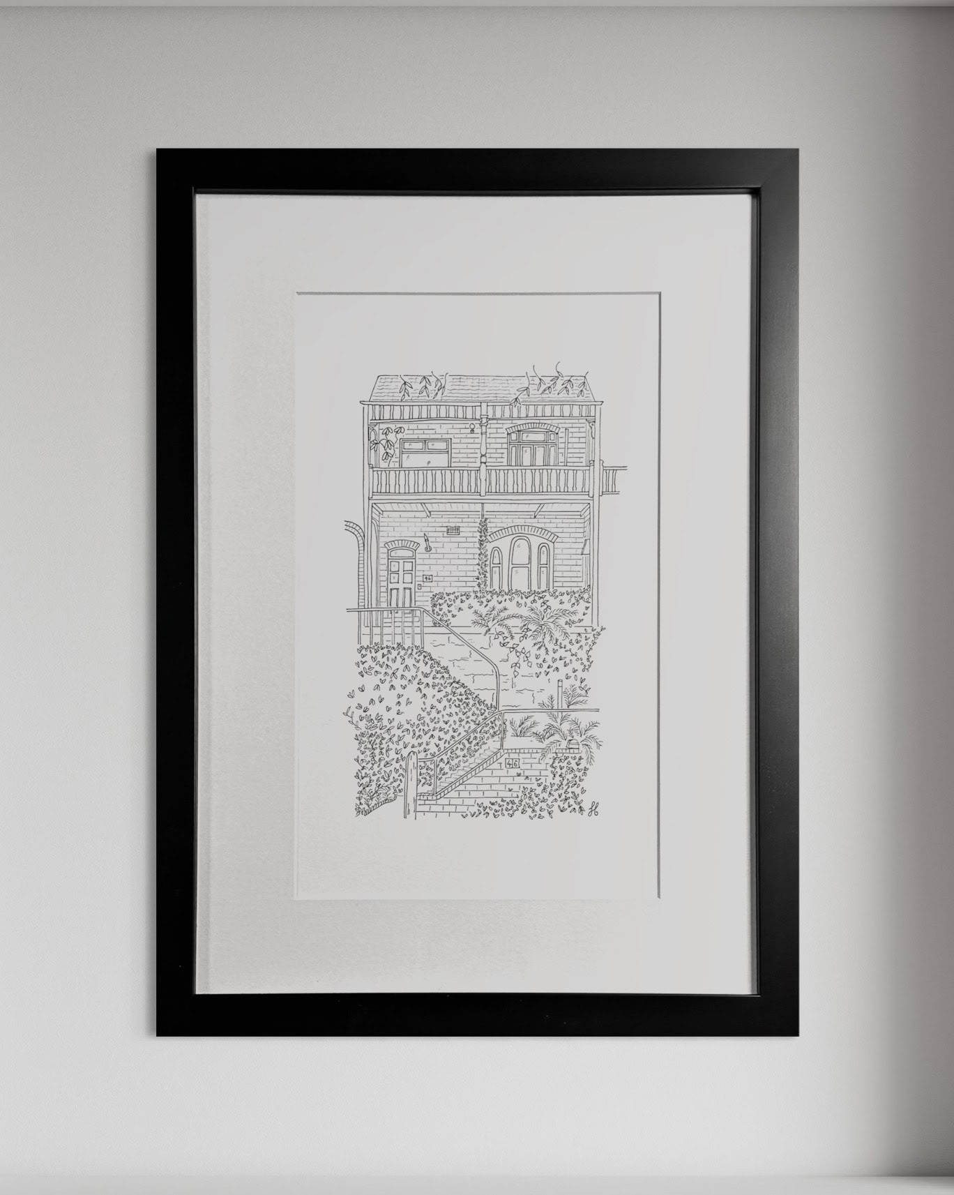 Glassop street house sketch by jess bracey
