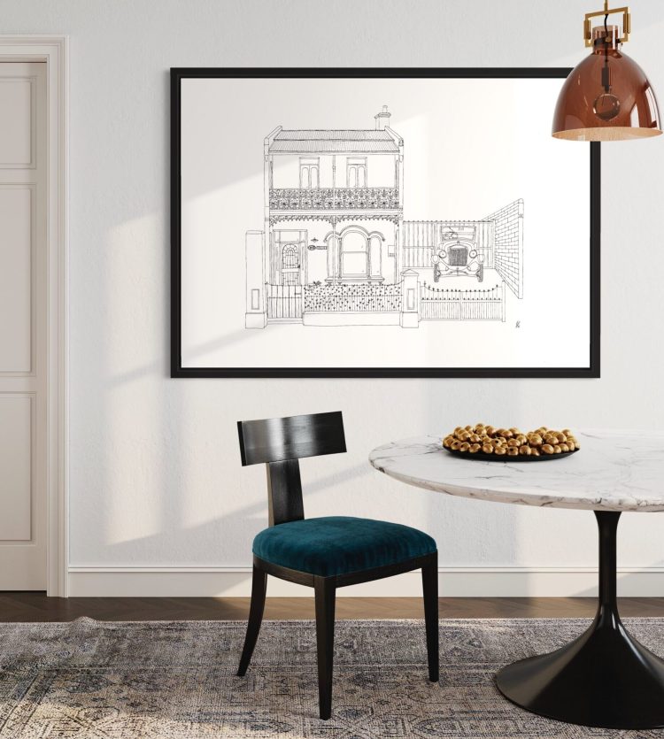 Jess Bracey Art Custom House Sketch